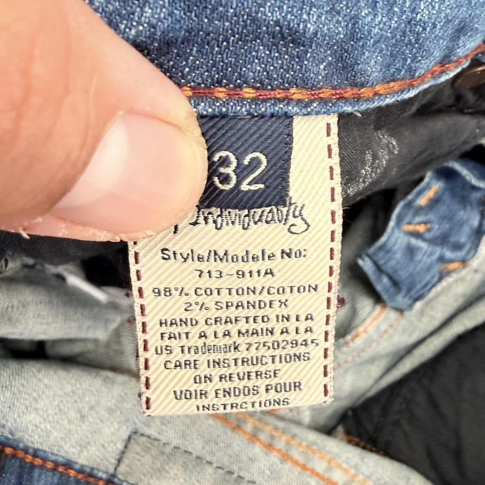 Cult Of Individuality Jeans Mens 32x28 Blue Medium Wash Distressed Stretch Denim